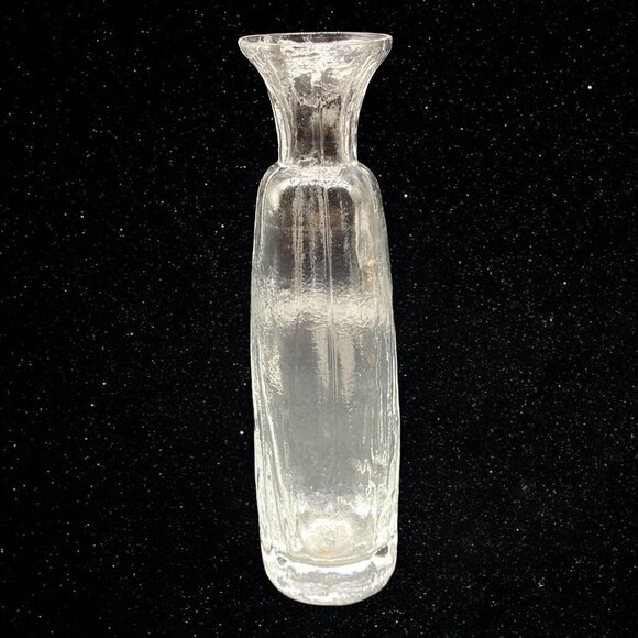 SEA GLASBRUK Clear Tall Glass Bag Art Glass Bud Vase 8.5”T 2”W - Picture 7 of 9